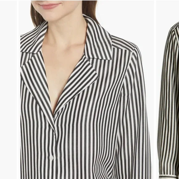 PAIGE Elora Stripe Button-Down Black and White Blouse - Picture 4 of 12